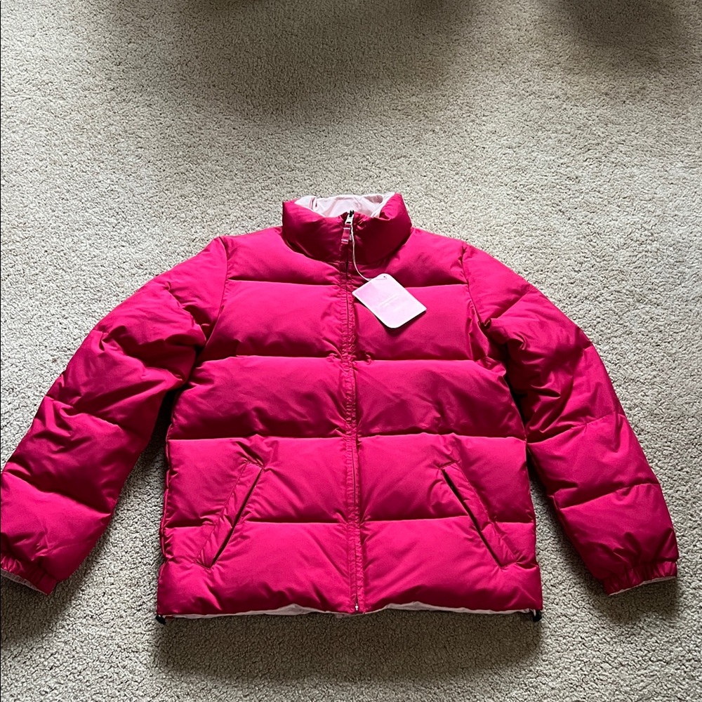 Old Navy Women's Pink Puffer reversible Jacket